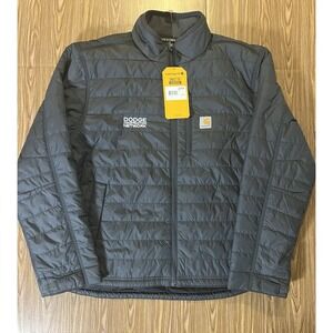 NWT Men's CARHARTT GILLIAM Rain Defender Gray Puffer Jacket Size Large Relaxed